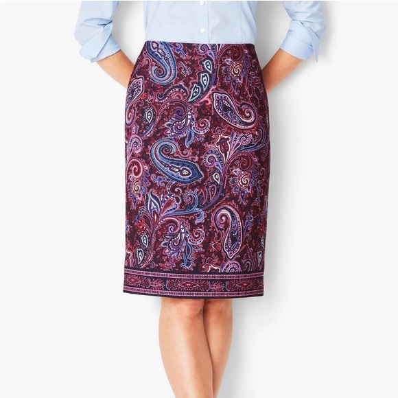 Talbots Paisley Pencil Skirt size 10 - Picture 1 of 11